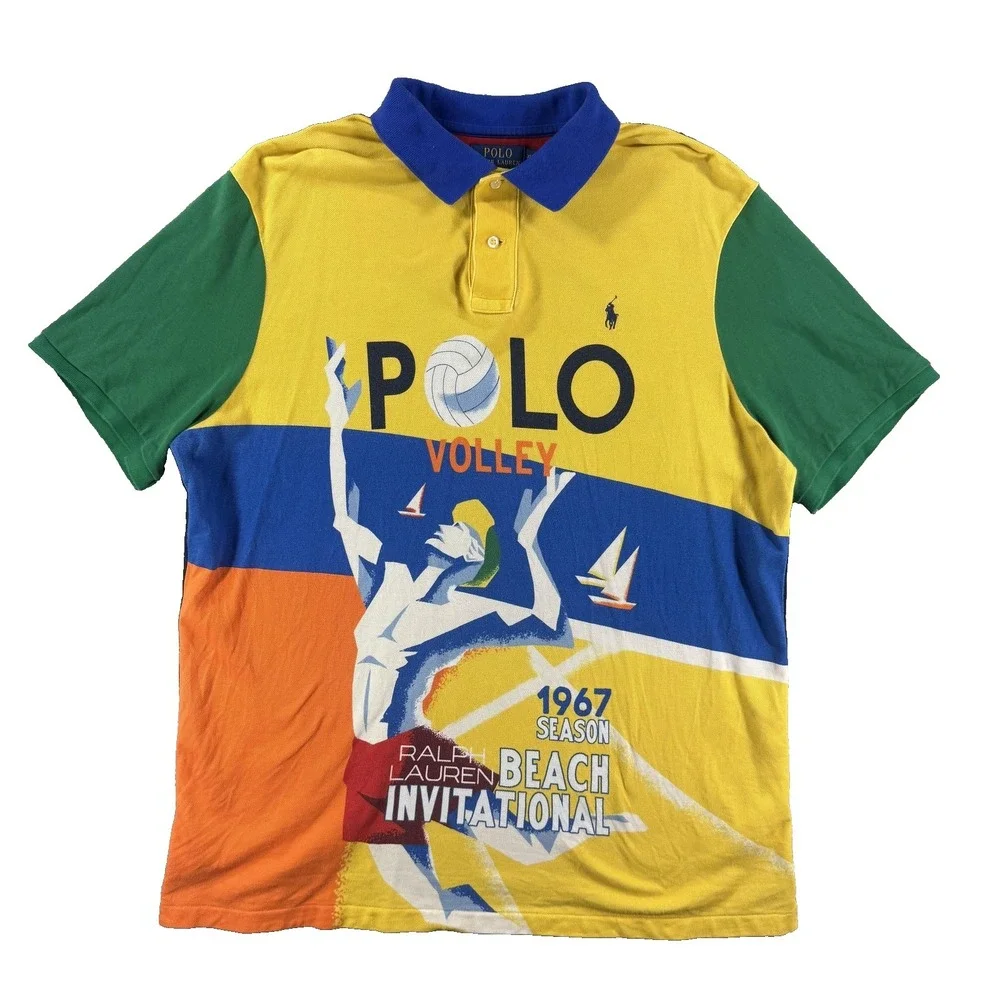 Polo Ralph Lauren Polo Beach Vollyball Shirt Mens XL Graphic Classic Fit